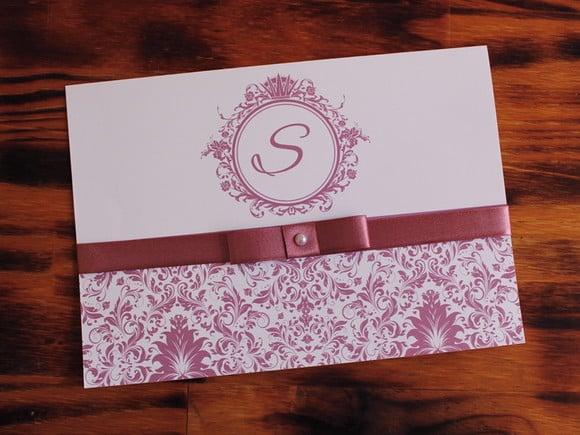 Convite 15 Anos Rose Brasão Convite Casamento