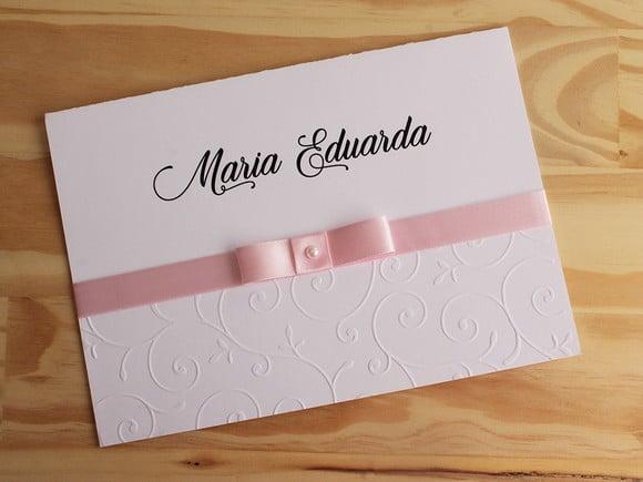 Convite 15 Anos Texturizado Textura Relevo Debutante Rosa