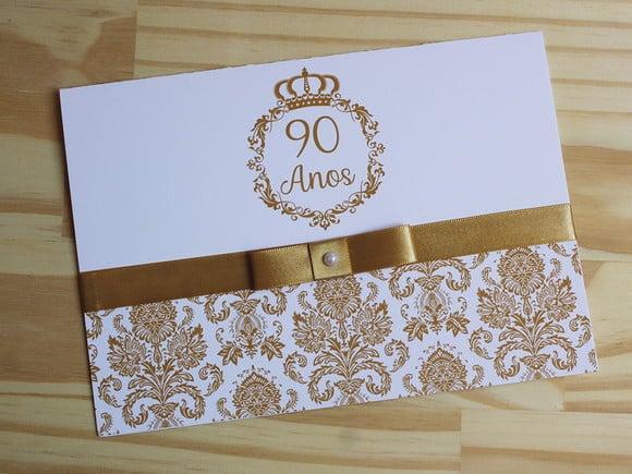 Convite 90 Anos 60 Anos 50 Anos Bodas Dourado Aniversário