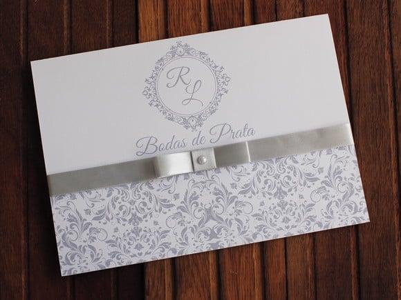 Convite Bodas de Prata - Casamento - Prata Barato 25 Anos