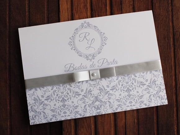Convite Bodas de Prata - Casamento - Prata Barato 25 Anos