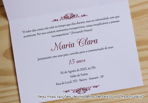 Convite Borboleta Jardim 15 Anos Aniversário Rosa Velho