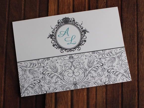 Convite Casamento - Convite 15 Anos - Arabesco Preto