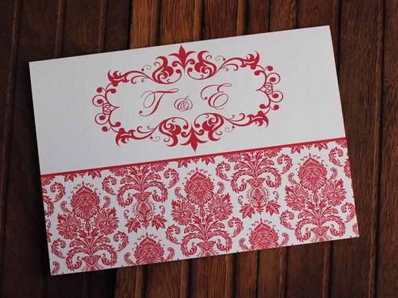 Convite Casamento - Convite 15 Anos - Arabesco Vermelho