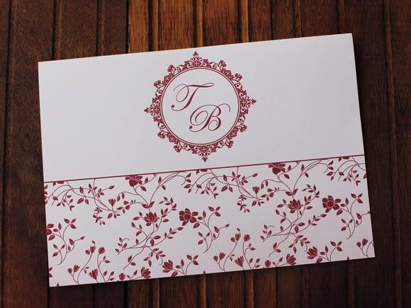 Convite Casamento - Convite 15 Anos - Floral Marsala Barato