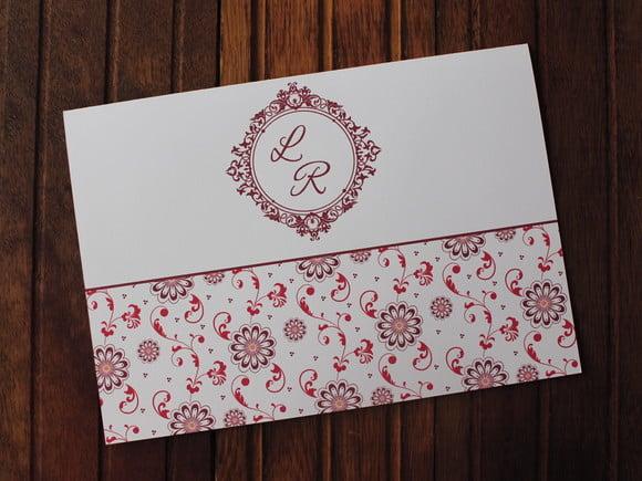 Convite Casamento - Convite 15 Anos - Floral Marsala
