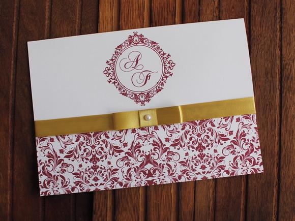 Convite Casamento - Convite 15 Anos - Marsala Dourado Barato