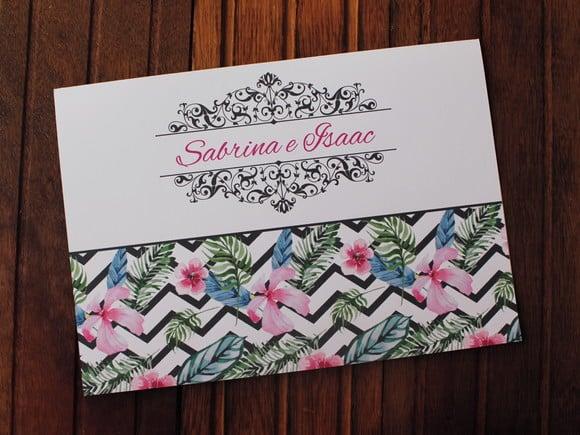 Convite Casamento - Convite 15 Anos - Tropical Pink Floral