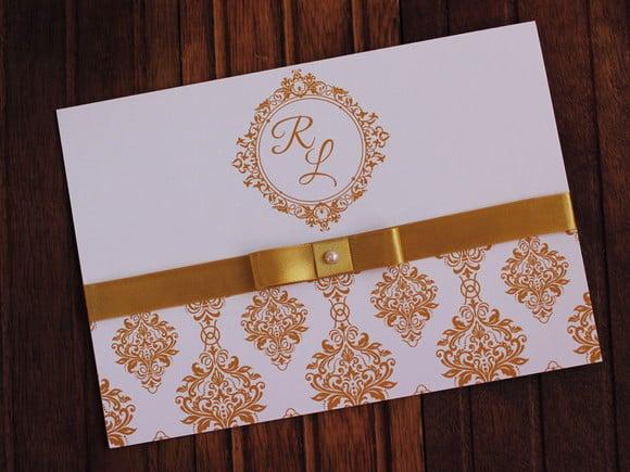 Convite Casamento - Convite 15 Anos Dourado