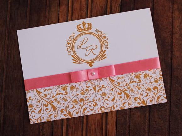 Convite Casamento - Convite 15 Anos Dourado