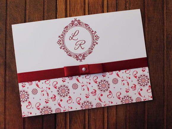 Convite Casamento - Convite 15 Anos Floral Marsala Promoção