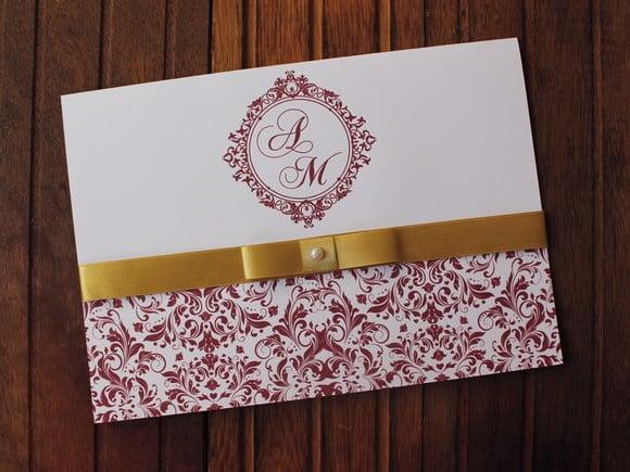Convite Casamento - Convite 15 Anos Marsala Dourado Promocao