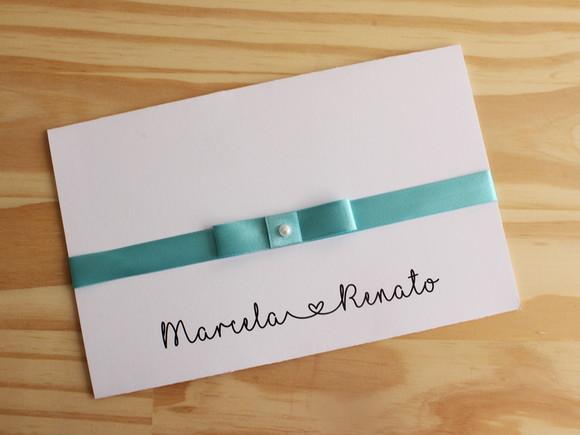 Convite Casamento Azul 2 Dobras Vincos 15 Anos
