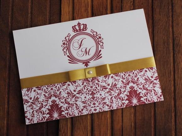 Convite Casamento Barato Convite 15 Anos Marsala Dourado