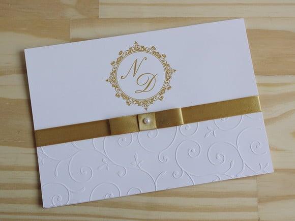 Convite Casamento com Relevo Textura Convite 15 Anos