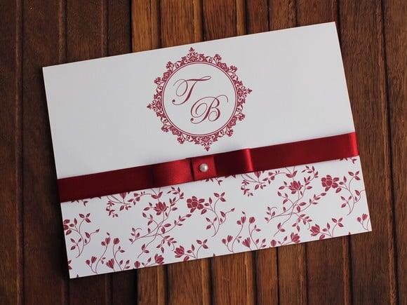 Convite Casamento Convite 15 Anos Floral Marsala Vinho