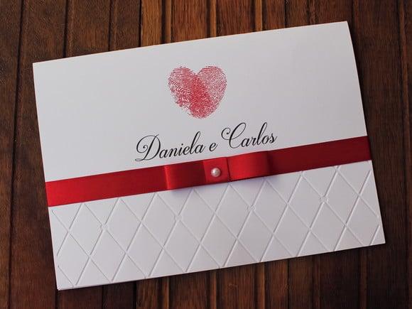 Convite Casamento Coração Textura - Convite 15 Anos