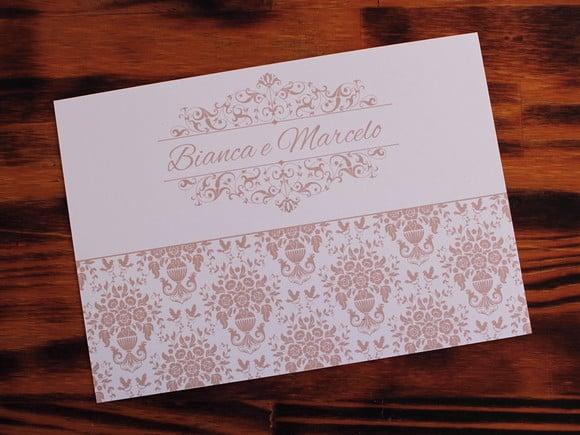 Convite Casamento Delicado Convite 15 Anos Bege Claro