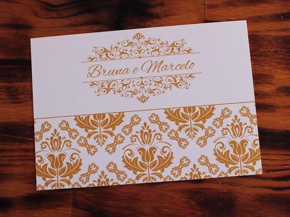 Convite Casamento Dourado Convite 15 Anos Barato
