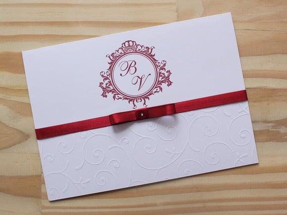 Convite Casamento Marsala Relevo Texturizado 15 Anos