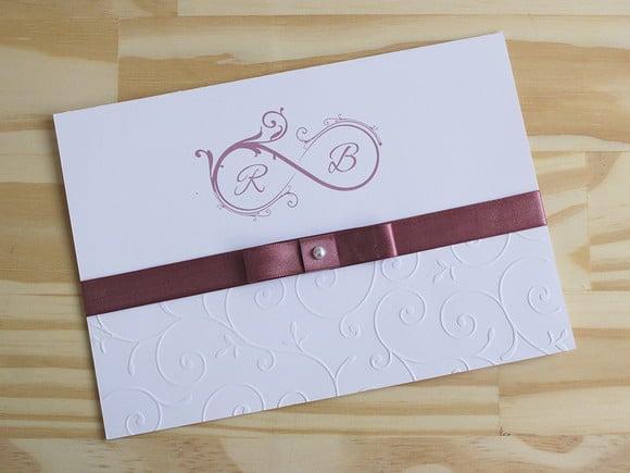Convite Casamento Relevo Textura Convite 15 Anos Rose