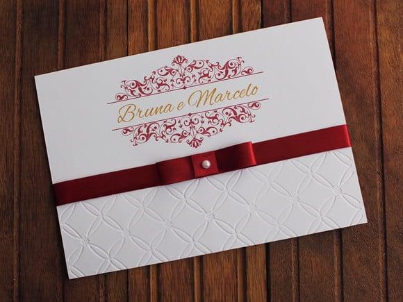 Convite Casamento Textura - Convite 15 Anos -marsala