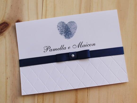 Convite Casamento Textura Digital Coração Azul 15 Anos
