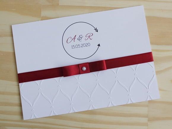 Convite Casamento Textura Relevo Convite 15 Anos Vermelho