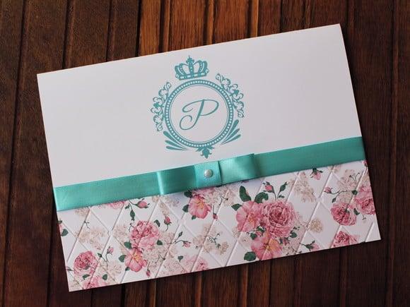 Convite Casamento Textura Relevo Floral Convite 15 Anos