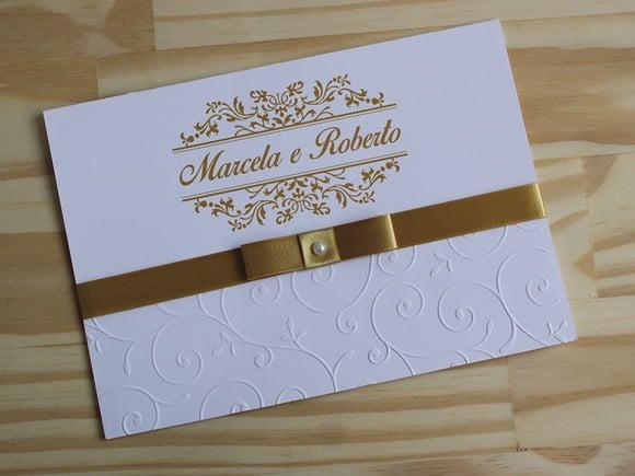 Convite com Relevo Textura Casamento 15 Anos Bodas