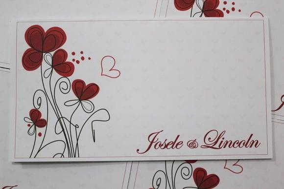 Convite de Casamento - 15 Anos Floral Vermelho Delicado