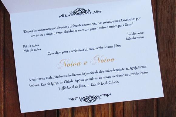 Convite de Casamento - Convite 15 Anos - 240g
