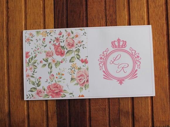 Convite de Casamento - Convite 15 Anos - 240g Floral P