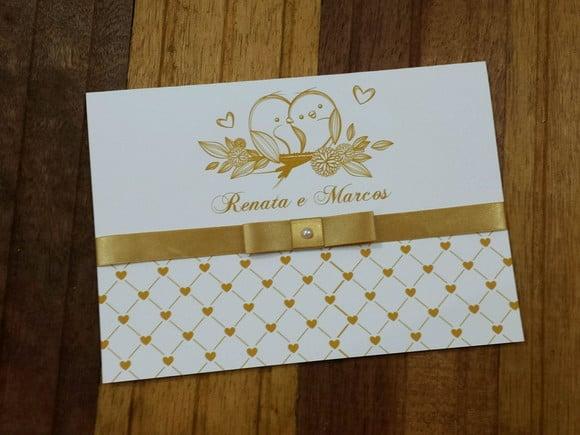 Convite de Casamento - Convite 15 Anos - 240g Passaros