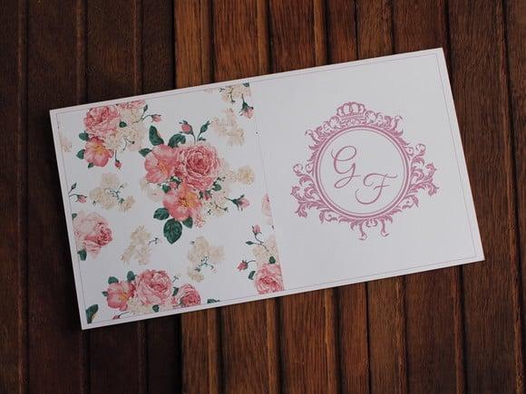 Convite de Casamento - Convite 15 Anos - Floral Barato