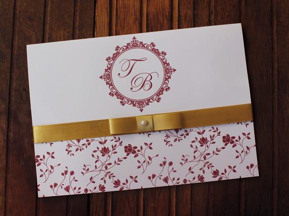 Convite de Casamento - Convite 15 Anos - Floral Marsala