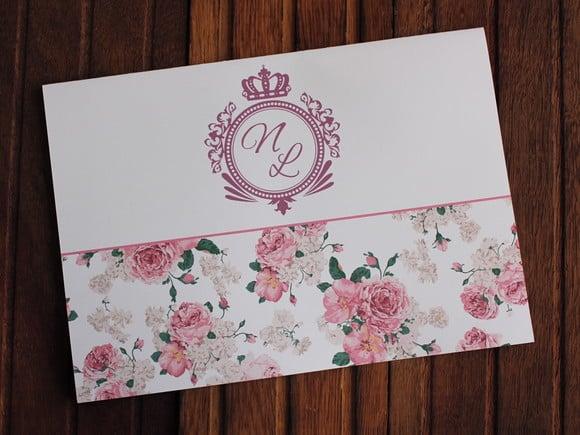 Convite de Casamento - Convite 15 Anos Rose Floral
