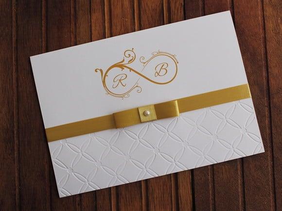 Convite de Casamento Textura - Convite 15 Anos Dourado Bodas