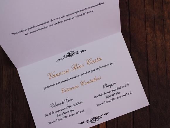Convite Formatura - Ciências Contábeis - Colação Grau