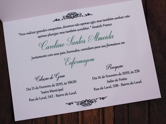 Convite Formatura - Enfermagem - Textura - Colação Grau 63