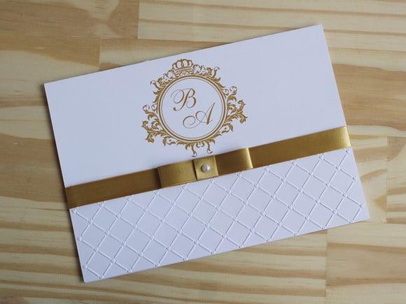 Convite para Casamento Textura Alto Relevo 15 Anos
