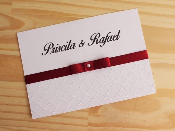 Convite Textura Relevo Marsala 15 Anos Casamento