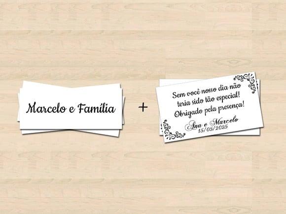Tag com Nome do Convidado e Tag para Lembrancinha