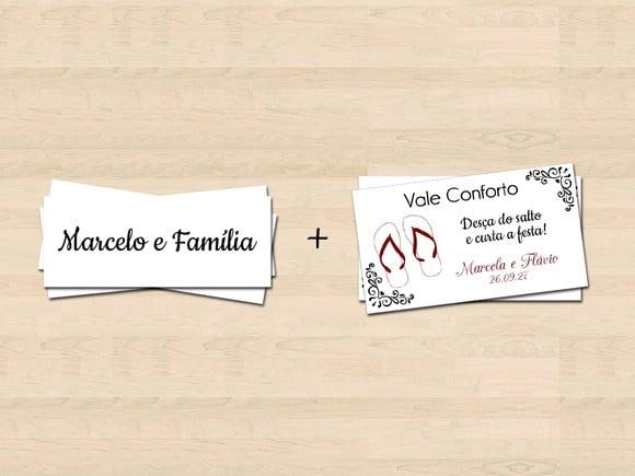 Tag com Nome do Convidado e Tag para Lembrancinha