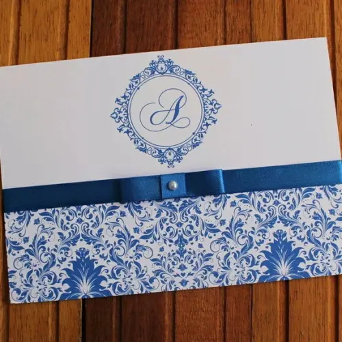 150 Convites Azul Royal com 200 Convites Individuais