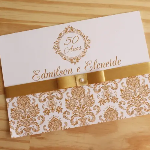 30 Convites para Bodas de Ouro