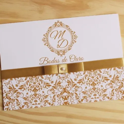 30 Convites para Bodas de Ouro