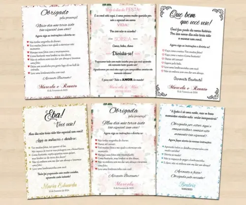 Agradecimento de Mesa para Casamento - Aniversário 15 Anos