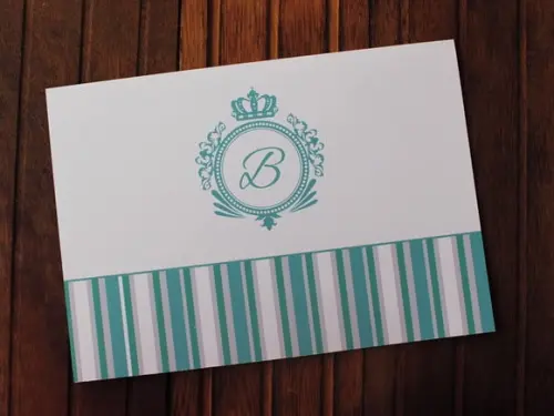 Convite 15 Anos - Convite Casamento - Listras Azul Brasao
