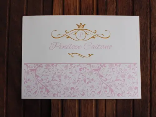 Convite 15 Anos - Convite Casamento - Rosa Dourado Barato